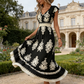 🎁Noutate cu 50% reducere💥Rochie maxi vaporoasă pentru femei, cu decolteu în V și imprimeu baroc