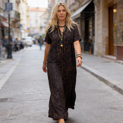🌹Rochie retro cu imprimeu leopard