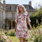 🌸Rochie pentru femei cu imprimeu floral, mâneci scurte și volane în straturi