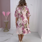 🌸Rochie pentru femei cu imprimeu floral, mâneci scurte și volane în straturi