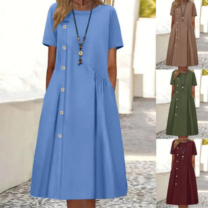 💃Rochie de damă cu nasturi, la modă