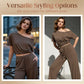 💖Reducere limitată de 45%💖Set din două piese pentru femei: top cu umerii goi și pantaloni