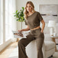 💖Reducere limitată de 45%💖Set din două piese pentru femei: top cu umerii goi și pantaloni