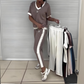 Set de bluză casual cu decolteu în V și pantaloni pentru femei