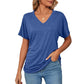 💕V-Neck culoare solidă vrac doamnelor topuri🌷