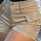 🥳REDUCERE DE VARĂ🥳💞PESTE 50.000 DE VÂNZĂRI!💥50% REDUCERE! 🔥Pantaloni scurți cargo cu talie înaltă pentru femei, cu buzunare