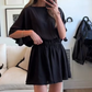 🔥 Rochie mini casual femei cu mâneci scurte, talie elastică, croi lejer vaporoasă