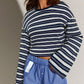 Bluză Casual pentru Femei, cu Dungi, Mărimea Oversized