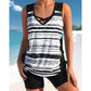 Costum de baie tankini din două piese, cu imprimeu, pentru femei