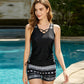 Costum de baie tankini din două piese, cu imprimeu, pentru femei