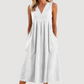 💝Reducere de 50%💝Rochie midi casual fără mâneci, cu decolteu în V, pentru femei