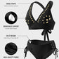 💖ULTIMA ZI DE REDUCERI 49%💕Set bikini din două piese cu decolteu în V și șnururi, marca Petal Hollow