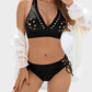 💖ULTIMA ZI DE REDUCERI 49%💕Set bikini din două piese cu decolteu în V și șnururi, marca Petal Hollow