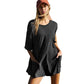 🎉Reducere de 45%💝Salopetă cu tricou oversized și spate în formă de V