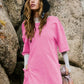 🎉Reducere de 45%💝Salopetă cu tricou oversized și spate în formă de V