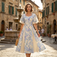 🌷Ofertă limitată în timp👗Rochie cu mâneci cu volane și croi evazat, cu un aspect eteric