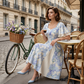 🌷Ofertă limitată în timp👗Rochie cu mâneci cu volane și croi evazat, cu un aspect eteric