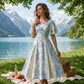 🌷Ofertă limitată în timp👗Rochie cu mâneci cu volane și croi evazat, cu un aspect eteric
