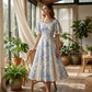 🌷Ofertă limitată în timp👗Rochie cu mâneci cu volane și croi evazat, cu un aspect eteric