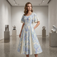 🌷Ofertă limitată în timp👗Rochie cu mâneci cu volane și croi evazat, cu un aspect eteric