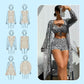 👙 ACUM CU 50% REDUCERE! 🔥 Set de costum de baie pentru femei, 3 piese, cu imprimeu geometric – Design modern, potrivire confortabilă și perfect pentru zilele la plajă 🏖️