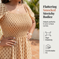 0XL-4XL😍 Valsul volanelor💃Rochii lungi cu guler pătrat și mâneci bufante