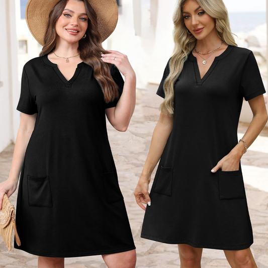 🥳VÂNZARE FERICITĂ DE VARĂ🥳💞50K+ VÂNDUTE!💥REDUCERE 50%! 🔥Rochie Casual pentru Femei, Croială Largă, cu Mânecă Scurtă