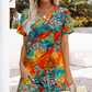 🥳VÂNZARE FERICITĂ DE VARĂ🥳💞50K+ VÂNDUTE!💥REDUCERE 50%! 🔥Rochie Casual pentru Femei, Croială Largă, cu Mânecă Scurtă
