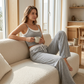 Costum Pantaloni Șal Sweatpants și Top Fără Mâneci
