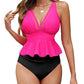 🏖️Reducere de 50%👙Set de tankini cu volane pentru femei, cu slip