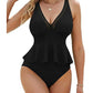 🏖️Reducere de 50%👙Set de tankini cu volane pentru femei, cu slip