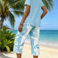 📢📢REDUCERE DE 50%!! 😍Set din două piese pentru femei: top asimetric și pantaloni capri