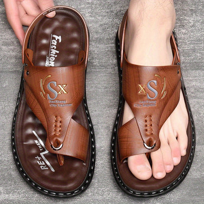 👞🦶 Sandale outdoor din piele moale, respirabile, pentru bărbați, mărimi mari 🌿