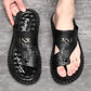 👞🦶 Sandale outdoor din piele moale, respirabile, pentru bărbați, mărimi mari 🌿