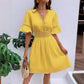 🎁 Nou sosit 45% REDUCERE 💥Rochie chic cu decolteu în V și detalii cu decupaje din dantelă