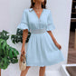 🎁 Nou sosit 45% REDUCERE 💥Rochie chic cu decolteu în V și detalii cu decupaje din dantelă