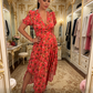 💝Reducere de 49%💝Rochie pentru femei cu decolteu în V și imprimatur floral