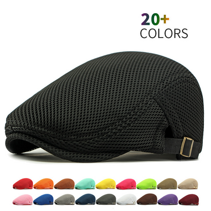 🧢 REDUCERE 50% ACUM! 🌿 Șapcă plată respirabilă cu curea ajustabilă – Țesătură plasă, stil clasic Ivy & bandă de transpirație integrată – Confort pe tot parcursul zilei ✨