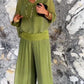💟Set elegant de două piese, pantaloni largi din șifon