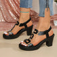 👡 50% REDUCERE ACUM! ✨ Sandale cu toc gros pentru femei, cu curea în formă de T – spate elastic, platformă căptușită și curea metalică în formă de T – confort de la zi la noapte 💃