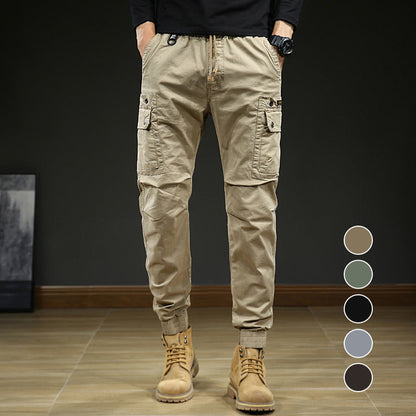Pantaloni sport casual pentru bărbați, cu mai multe buzunare, croi conic