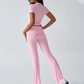 💖Set de top și pantaloni evazați pentru femei, 2 piese
