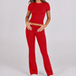 💖Set de top și pantaloni evazați pentru femei, 2 piese