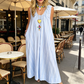 🎉Oferte speciale pentru mărimi mari💥Rochie maxi fără mâneci, cu buzunare, pentru femei, lejeră, casual și elegantă, un articol indispensabil pentru garderoba de vară ☀️🌸