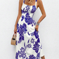 🔥Reducere limitată de 45%👗Rochie pentru femei cu imprimeu floral și bretele subțiri