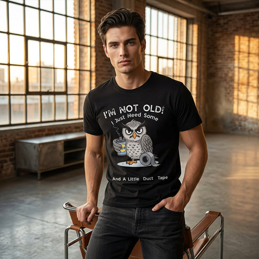 🥳REDUCERE FIERBINTE 2026🥳💞50K+ VÂNDUTE!🦉 Tricou cu grafică Bufniță "I'm Not Old"