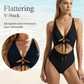 🏊‍♀️Costum de baie monokini cu șireturi în față și decupaje👙