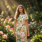 Rochie tip cămașă cu imprimeu floral pentru femei