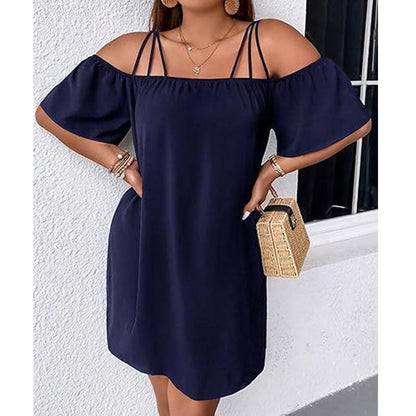 O gamă foarte largă de culori🎨Rochie mini elegantă de culoare uni pentru femei