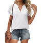 ✨【S-2XL】🌷Femeii Casual V-Neck Ruffle tricou cu mânecă scurtă🥰